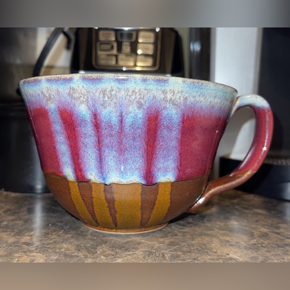 Large Signed Studio Art Ceramic Stoneware Coffee Tea Soup Mug Cup
